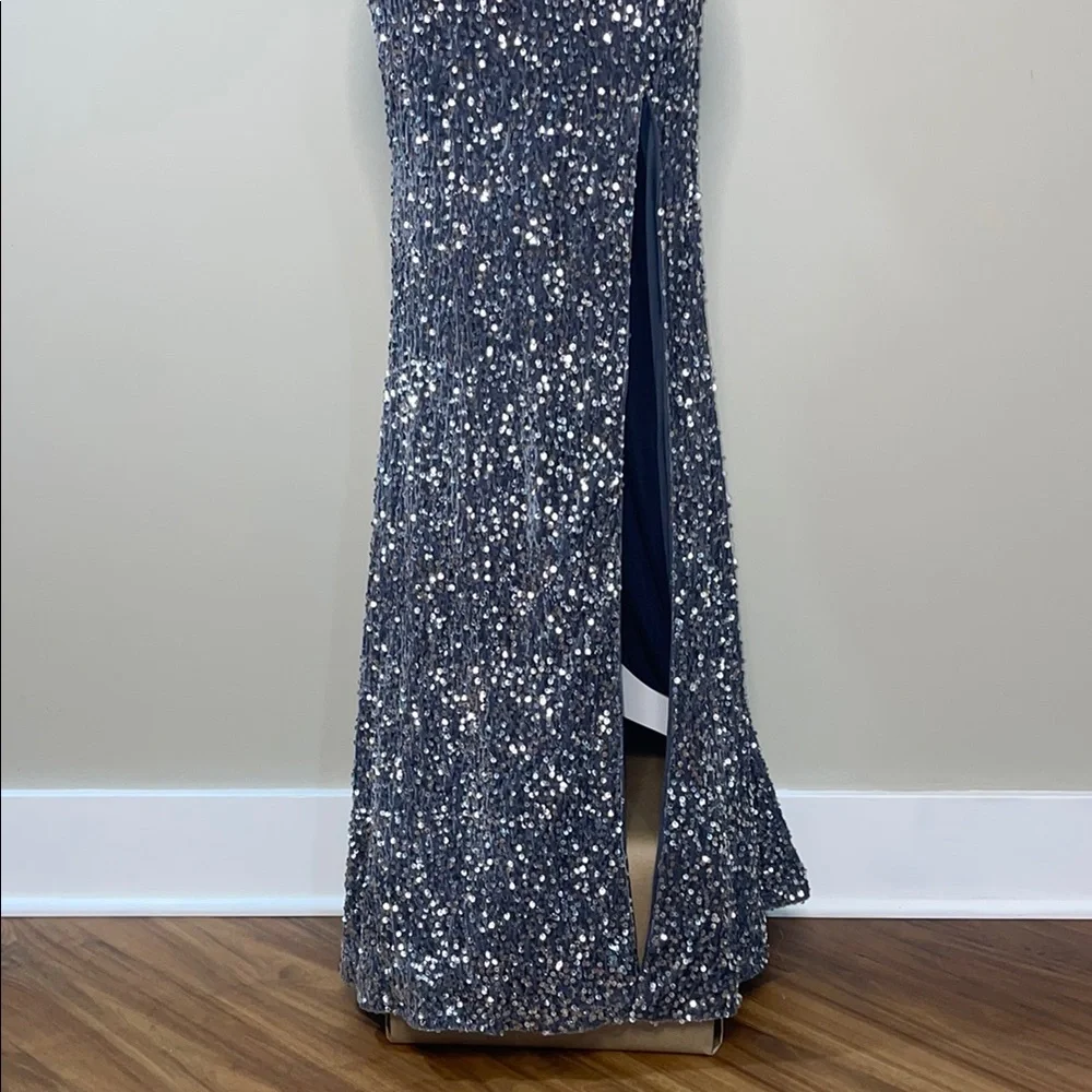 Faeriesty Gray Sequin Embellished Off-Shoulder Women’s Gown Size XS NWT - Picture 5 of 14